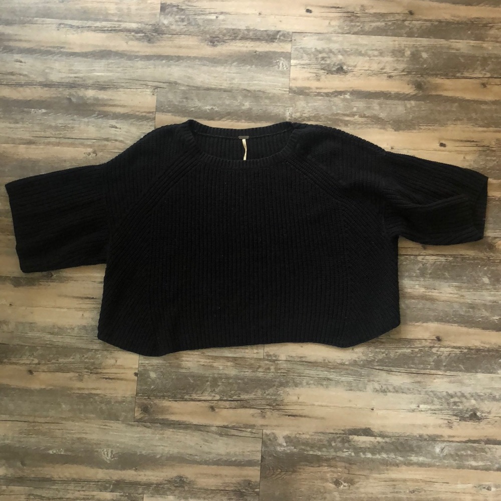Free people cropped black sweater